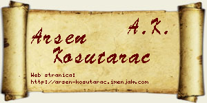 Arsen Košutarac vizit kartica